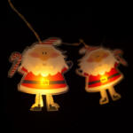 Family Collection LED fényfüzér - mikulás - 10 LED - 1, 35 méter - melegfehér - 2 x AA (58912)