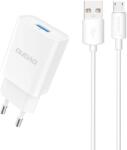 Dudao A4EU USB-A 2.1A fali töltő - fehér + USB-A - micro USB kábel