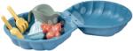 Smoby Nisipar în formă de scoică cu forme incluse set de 2 bucăți Double Mini Sand Pit Life Smoby lopățică și greblă de 35 cm pentru spații mici potrivit de la 18 luni (SM868001)