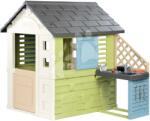 Smoby Căsuță cu bucătărie și 17 accesorii Pretty Playhouse&Kitchen Life Smoby 3 geamuri și 2 jaluzele cu obloane culisante și filtru UV de la 24 luni - model 2025 (SM810738) Casuta pentru copii