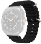 gigapack Samsung Galaxy Watch Ultra eSIM 47mm (SM-L705) hullám mintás szilikon pótszíj fekete (GP-163491) (GP-163491)