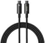 Baseus TUNGSTEN GOLD adatkábel (Type-C - Type-C, 240W, PD gyorstöltő, 200cm, törésgátló) FEKETE