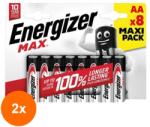 Energizer Set 2 x 8 Baterii Alcaline Energizer, R6 Max (ROC-2xCOR1020736MF) Baterii de unica folosinta