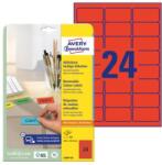 Avery Etikett AVERY L6034-20 63, 5x33, 9mm univerzális piros 480 címke/doboz 20 ív/doboz (L6034-20) - nyomtassingyen