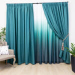 Hiko Set 2 draperii opace, Lux Blackout, verde turcoaz, cu rejansa (10014729)