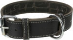 TRIXIE Zgarda Piele Rustic Heartbeat, M: 38-47 cm 40 mm, Negru, 18985