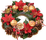Dommio Coroniţă de Advent din conuri POINSETTIA cu fundiţe, 30 cm