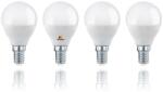 elGrande Set 4 becuri LED E14 3W 260lm G45, lumina calda, clasa A+, 30.000h (5901299927236)