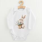 NEW BABY Body pentru copii cu imprimare New Baby Iepuraș cu floricele, mărime 68 (4-6l)