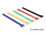 Delock tépőzáras kábelkötegelők - kábelrendező pántok - színes 240 x 12 mm 10 db/csomag