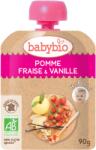 BabyBio Desert bio din mere, capsuni si vanilie +6 luni, 90g, BabyBio
