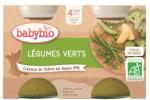 BabyBio Piure din legume verzi +4 luni Bio, 2 x 130g, BabyBio