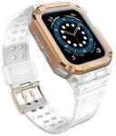 Gigapack Apple Watch pótszíj+keret, átlátszó-rozéarany (GP-141549) (GP-141549)