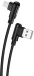 FONENG X70 könyök USB - Micro USB kábel, 3A, 1m (Fekete)