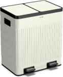 Klarstein Grama 40, pedálos szemetes, 40 l / 2x20 l, szagmentes, PP műanyag, retro (KG11-Grama40-vcream) (KG11-Grama40-vcream)