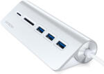 Satechi TYPE-C Aluminum USB Hub és kártyaolvasó - ezüst (ST-TCHCRS)