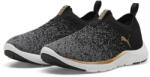 PUMA Softride Remi Slip-on Knit női futócipő PUMA Black Gold Cool Dark Gray fekete|szürke|sárga