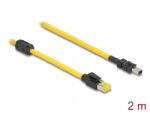 Delock Cablu RJ45 Cat. 6 la Mini I/O 8 pini D-shape type 2 T-T 2m Galben, Delock 81251 (81251)
