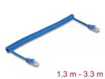 Delock Cablu spiralat RJ45 Cat. 6 UTP max 3.3m Albastru, Delock 90363 (90363)