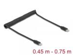 Delock Cablu spiralat USB 2.0 type C T-T max 0.75m, Delock 90369 (90369)