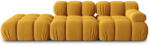 Micadoni Canapea modulara Bellis cu 3 locuri si tapiterie din catifea, galben (MIC_SET3L_2_F1_BELLIS4) Canapea