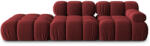 Micadoni Canapea modulara Bellis cu 3 locuri si tapiterie din catifea, rosu inchis (MIC_SET3L_2_F1_BELLIS6) Canapea