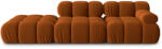 Micadoni Canapea modulara Bellis cu 3 locuri si tapiterie din catifea, teracota (MIC_SET3L_2_F1_BELLIS5) Canapea