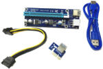 HOPE R Card Riser pentru mining PCIE x1-x16 006c cablu PCIE 6pin - SATA cablu USB3.0 60cm HOPE R (USBPX16R1017HPR)