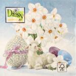 Daisy Szalvéta 3 rétegű 33x33cm 20db/csomag kisbárány fehér nárciszokkal 006601 (006601)