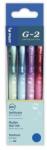 Pilot Zseléstoll készlet, 0, 32 mm, nyomógombos, PILOT "G-2 Bubble", kék, 4 különbözõ minta (4 db) (PG2449065)