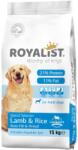 Royalist Hrană Uscată pentru Câini Adulți Royalist cu Miel și Orez - 15kg