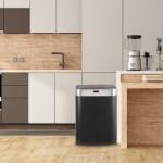 Inter Ceramic Кош за боклук за кухня Флаш 60л, със сензор черен мат (icsa 8174b)