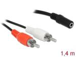 Delock 85808 audio kábel 1, 4 M 2 x RCA 3.5mm Fekete, Vörös, Fehér (85808)