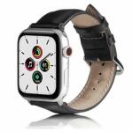 Gigapack Apple Watch Series/Ultra Bőr hatású szilikon pótszíj, fekete (142788) (GP-142788)