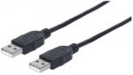Manhattan USB 2.0 kábel, A-típusú csatlakozóból A-típusú csatlakozóba, 1m, fekete (353892)