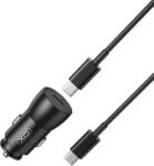 XO autós töltő CC57 PD 25W 1x USB-C fekete + USB-C - USB-C kábel