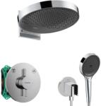 Hansgrohe - Set de duș cu baterie încastrată, cu corp, diametru 36 cm, 3 jeturi, crom SANI21HHH008 (SANI21HHH008)
