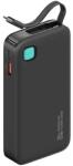 Awei Xy Vésztöltő Usb+Type-C Aljzat 10000 mAh, Led Kijelző + Fix Type-C Kábel, Fekete