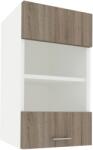 haaus Corp Superior Karo, O Usa, cu sticla, Stejar Sonoma Inchis/Alb, 40 x 30 x 60 cm (917456)