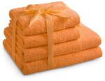 Restilo Narancssárga frottír pamut törölköző és fürdőlepedő készlet 4 db-os Amari - Restilo