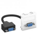 OBO Bettermann 6104658 MTG-VGA F RW1 Modul 45 VGA csatl. aljz. kábellel hüvely-hüvely 45x45mm hófehér (6104658)