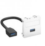 OBO Bettermann 6104928 MTG-U3A F AL1 Modul45 USB 3.0 A-A csat. aljz. kábellel hüvely-hüvely 45x45mm festett alumínium (6104928)