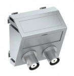 OBO Bettermann 6105108 MTS-2BC F AL1 Modul 45 BNC csatlakozóaljzat kettes hüvely-hüvely 45x45mm festett alumínium (6105108)