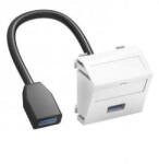 OBO Bettermann 6104934 MTS-U3A F RW1 Modul45 USB 3.0 A-A csat. aljz. kábellel hüvely-hüvely 45x45mm hófehér (6104934)