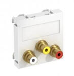 OBO Bettermann 6105186 MTG-12R F RW1 Modul 45 RCA csatlakozóaljzat hármas hüvely-hüvely 45x45mm hófehér (6105186)
