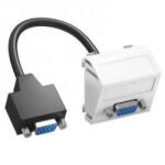 OBO Bettermann 6104670 MTS-VGA F RW1 Modul 45 VGA csatl. aljz. kábellel hüvely-hüvely 45x45mm hófehér (6104670)