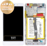 Huawei Honor 6X - LCD Kijelző + Érintőüveg + Keret + Akkumulátor (Gold, Silver) - 02351ADQ Genuine Service Pack, Silver