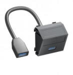 OBO Bettermann 6104940 MTS-U3A F AL1 Modul45 USB 3.0 A-A csat. aljz. kábellel hüvely-hüvely 45x45mm festett alumínium (6104940)