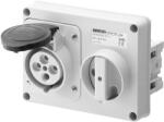 Gewiss Priza Orizontala Fixa Interblocata Fara Fund Fara Baza Suport De Alimentare 3P+E 32A 480-500V 50/60Hz 7H IP44 Gewiss GW66121 (GW66121)