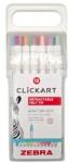 Zebra Filctoll készlet, nyomógombos, 0, 6 mm, ZEBRA Clickart 12 különböző pasztell szín (2718) - fodicoaruhaz